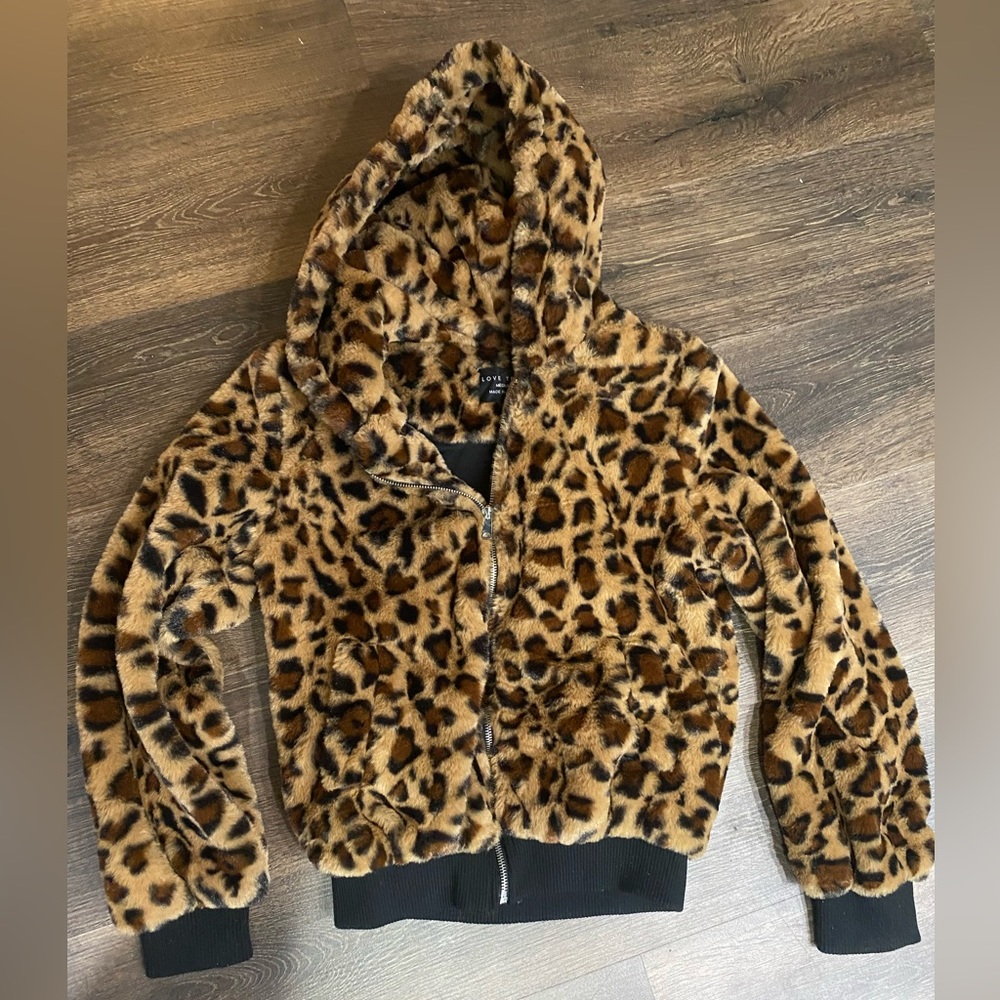 Fur leopard jacket